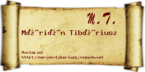 Márián Tibériusz névjegykártya